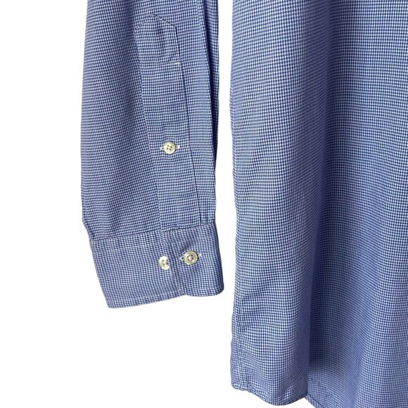 Ralph Lauren Yarmouth Button Down Shirt Mens 15 32/33 Blue White Checked - Picture 7 of 8